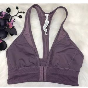 Lululemon front close purple mesh racer back bra